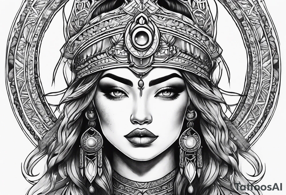 Moon warrior goddess tattoo idea