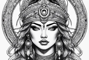 Moon warrior goddess tattoo idea