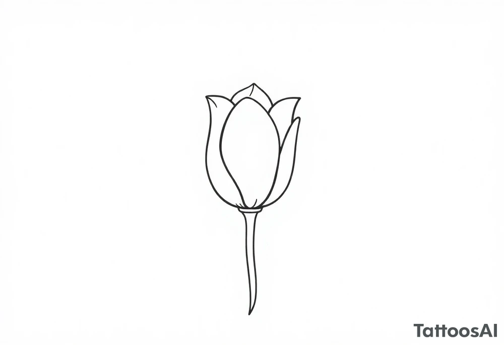 Tulip, tulip line style tattoo, hidden S letter in Tattoo, more better lines tattoo idea