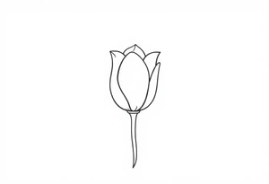 Tulip, tulip line style tattoo, hidden S letter in Tattoo, more better lines tattoo idea