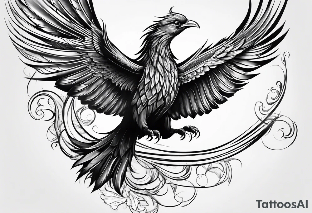 Phoenix bird flying sideways

, tattoo idea