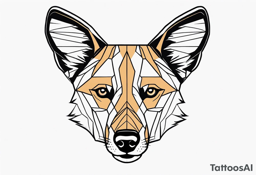 African wild dog face tattoo idea