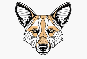 African wild dog face tattoo idea