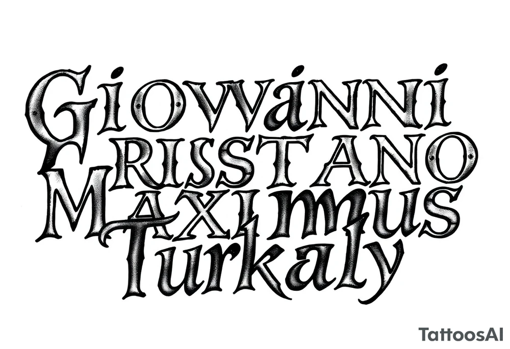 Giovanni Cristiano Maximus Turkaly tattoo idea