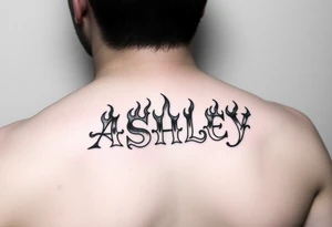 Name
Tattoo: ASHLEY in flames with water tattoo idea