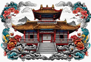 Temple with a foo dog tattoo idea