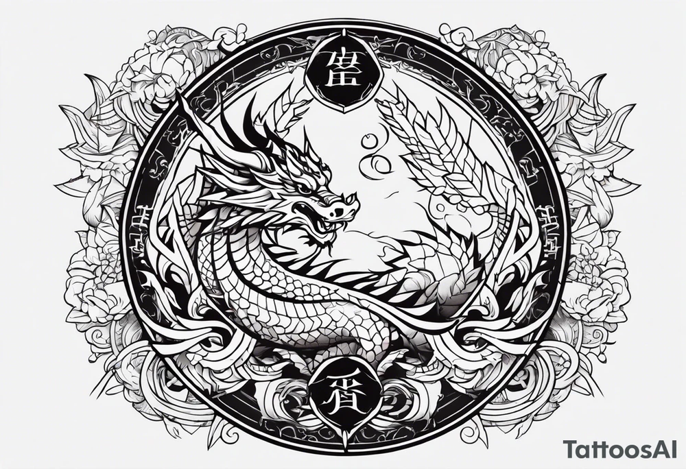 combine this into prompt for AI tatoo generator - power of birth date: which is 18 of April, 1988 year of dragon. it should demonstrate сonfidence and determination, spiritual strength and growth tattoo idea