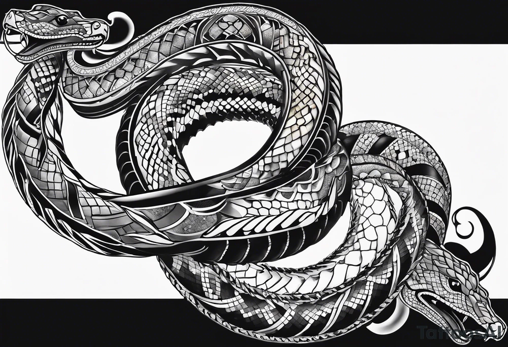 gemstone snake crystal body tattoo idea