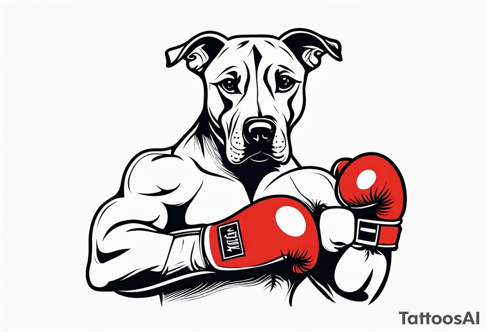 Dog boxing coach tattoo idea