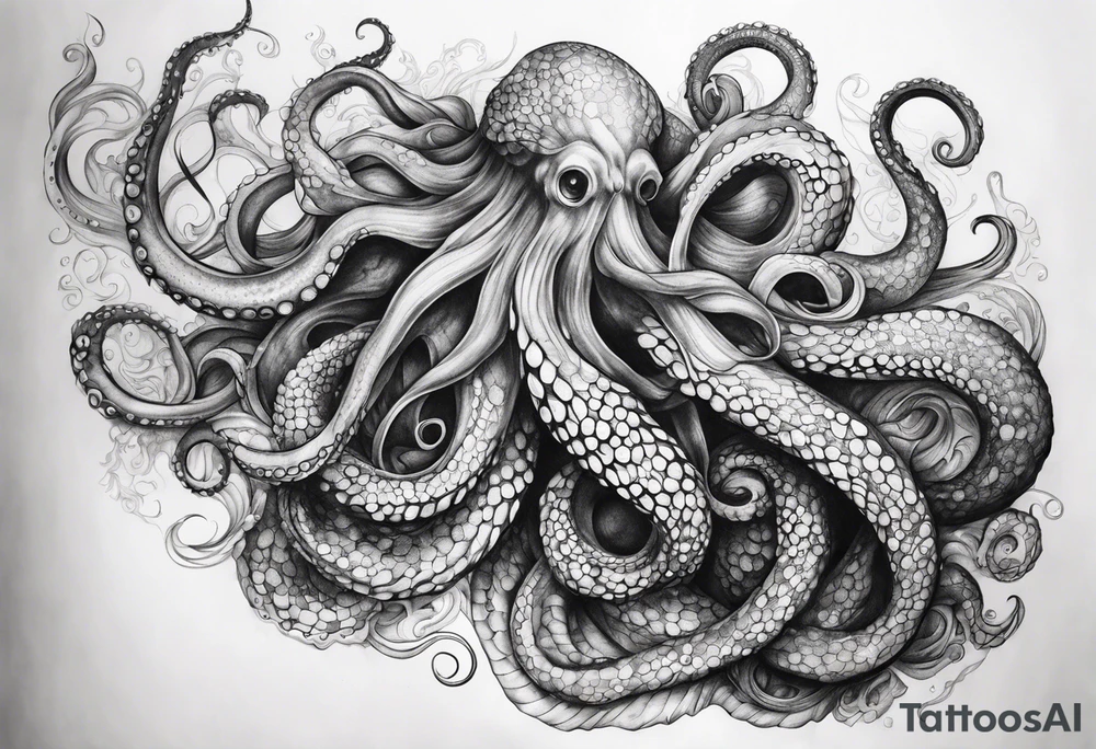 outstretched tentacles tattoo idea