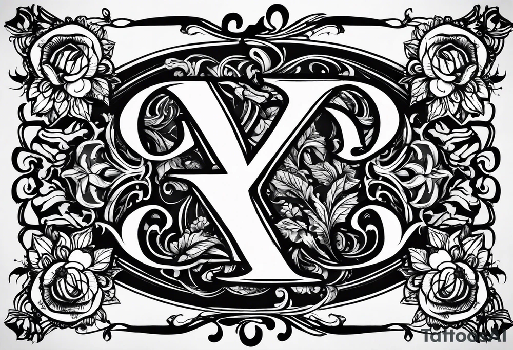 I need a tattoo design that only includes letters X I, with a dark and gothic style. tattoo idea