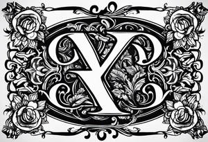 I need a tattoo design that only includes letters X I, with a dark and gothic style. tattoo idea
