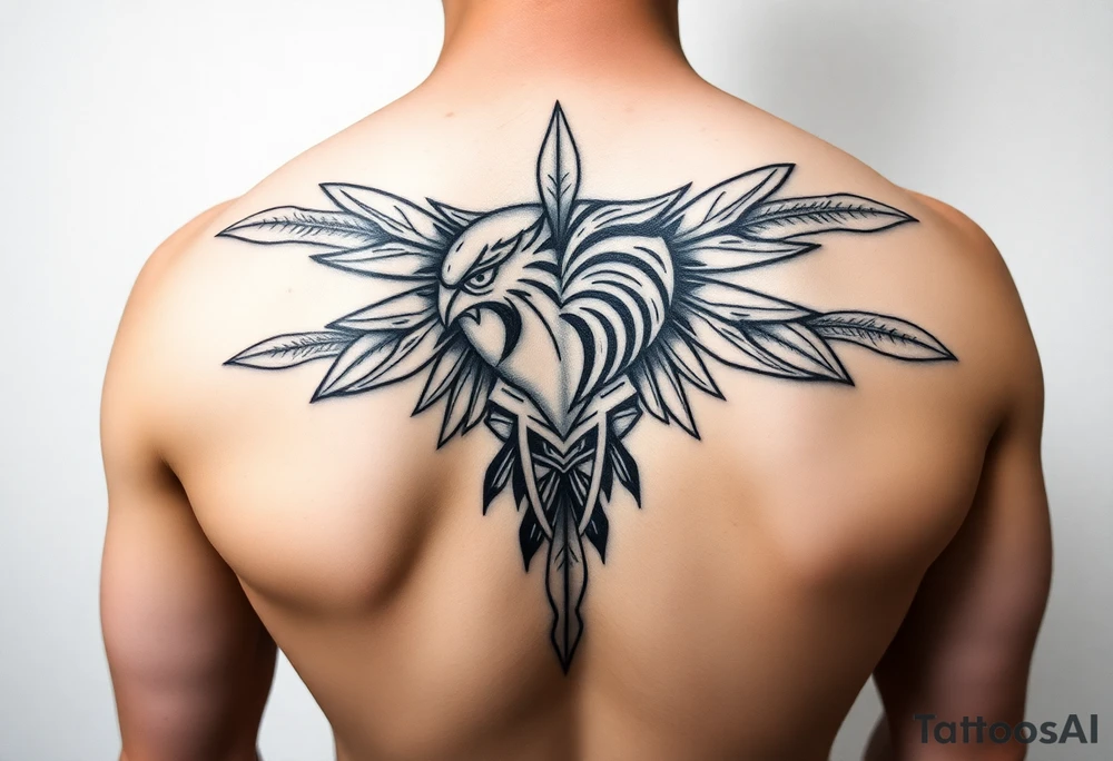 Can you help me design my next tattoo? I already have Polynesian-style tattoos covering one shoulder and part of my back, and I’m looking for ideas to fill the white space between them. I haven’t been able to come up with anything that works.

I’d like the new elements to be in a different style than Polynesian, but still visually cohesive so they complement the existing tattoos rather than clash with them. tattoo idea