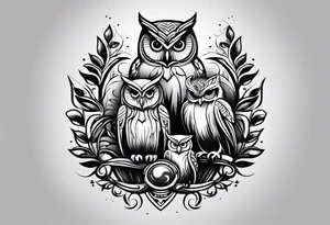 Owl family tattoo idea