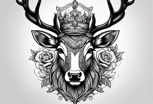 stag and fish tattoo idea