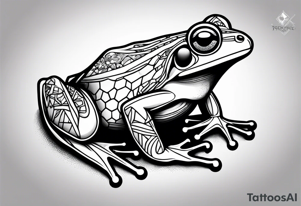 a psychedelic frog tattoo idea
