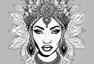 Black Goddess of sativa tattoo idea