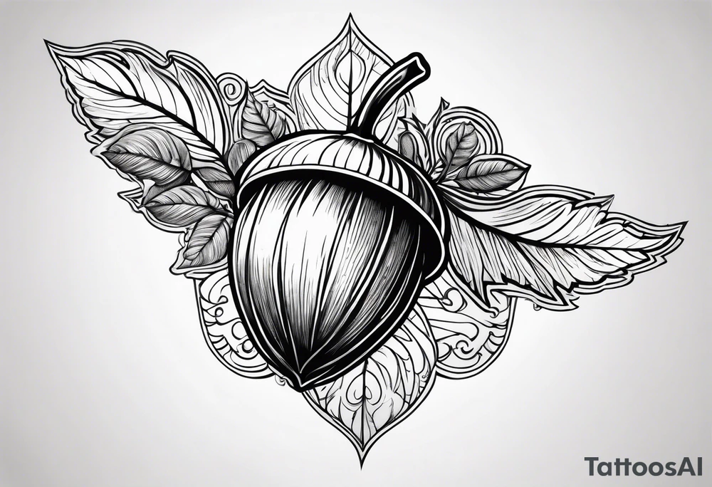 Flying acorn tattoo idea