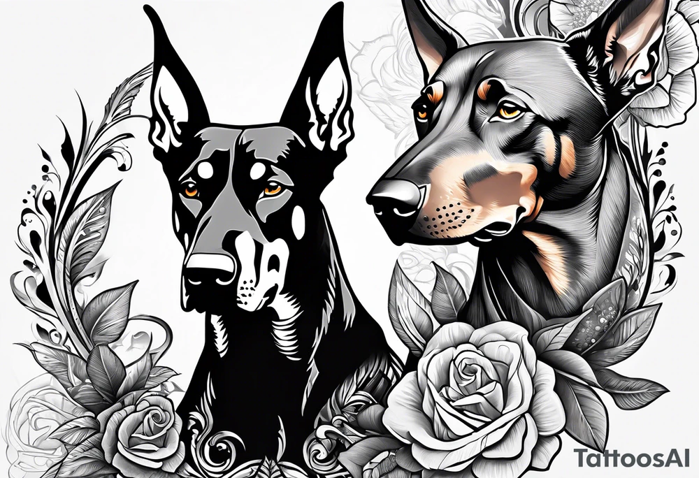 doberman with tattoos tattoo idea