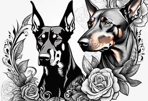 doberman with tattoos tattoo idea