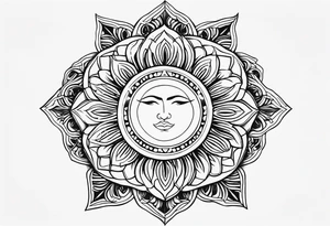 elif and sun symbol together tattoo idea