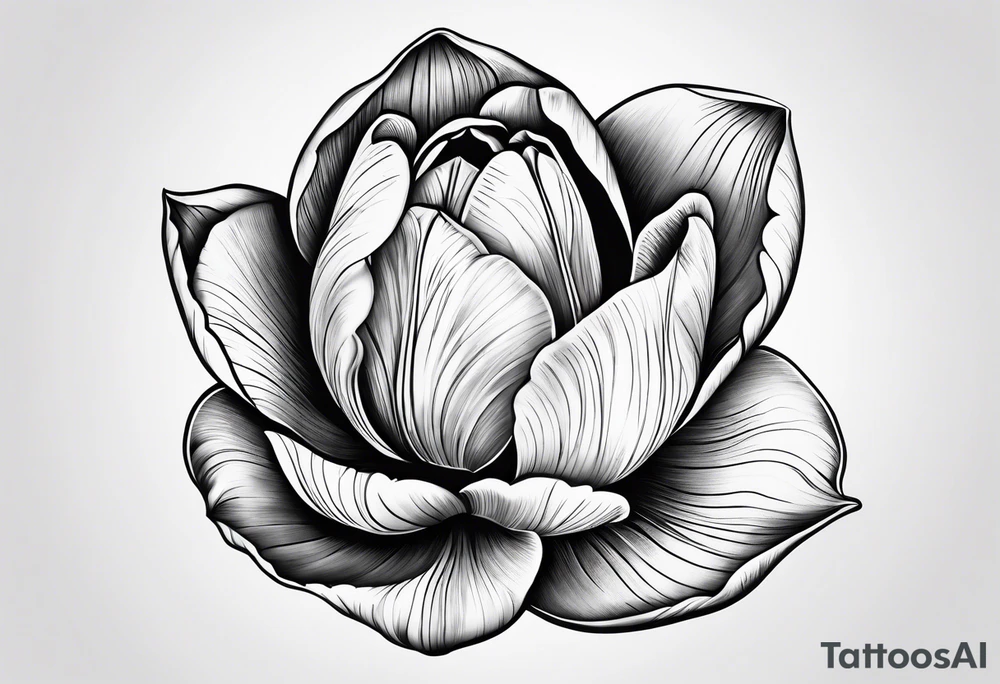 closed mini tulip tattoo idea