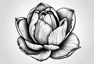 closed mini tulip tattoo idea