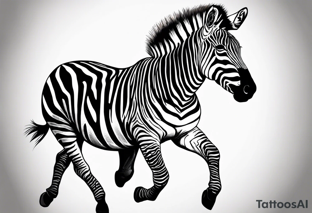Zebra standing on back legs tattoo idea