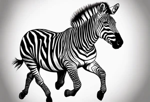 Zebra standing on back legs tattoo idea