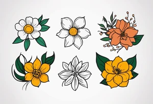 March April June November December birth flowers tattoo idea