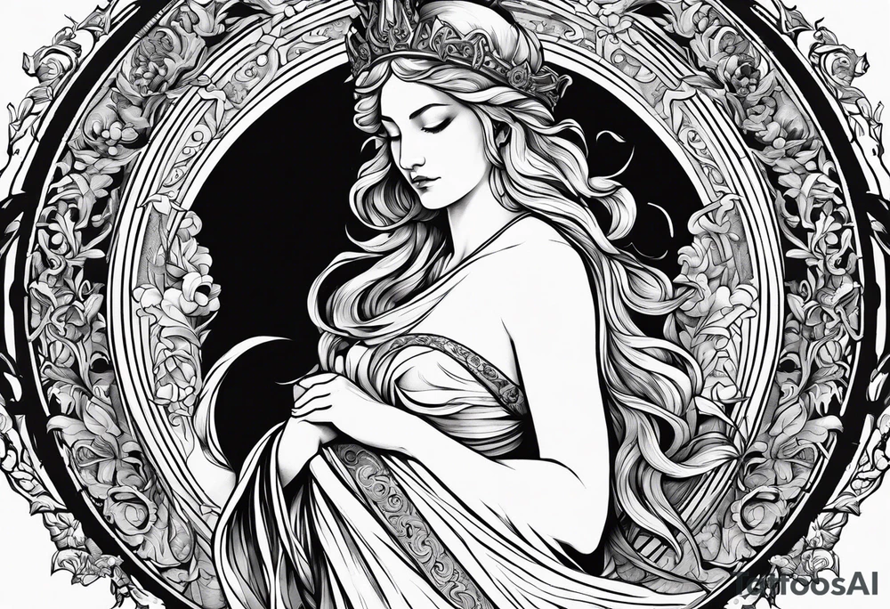 symbol to the goddess of vengeance tattoo idea