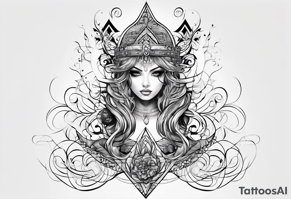 I want it with a lot of abstract lines like in grunge aesthetic, for the showlder tattoo idea