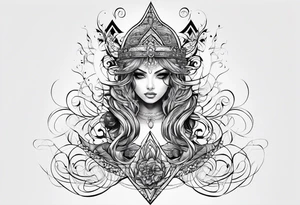 I want it with a lot of abstract lines like in grunge aesthetic, for the showlder tattoo idea