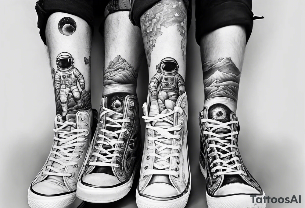 astronaut feet tattoo idea