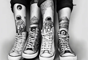astronaut feet tattoo idea
