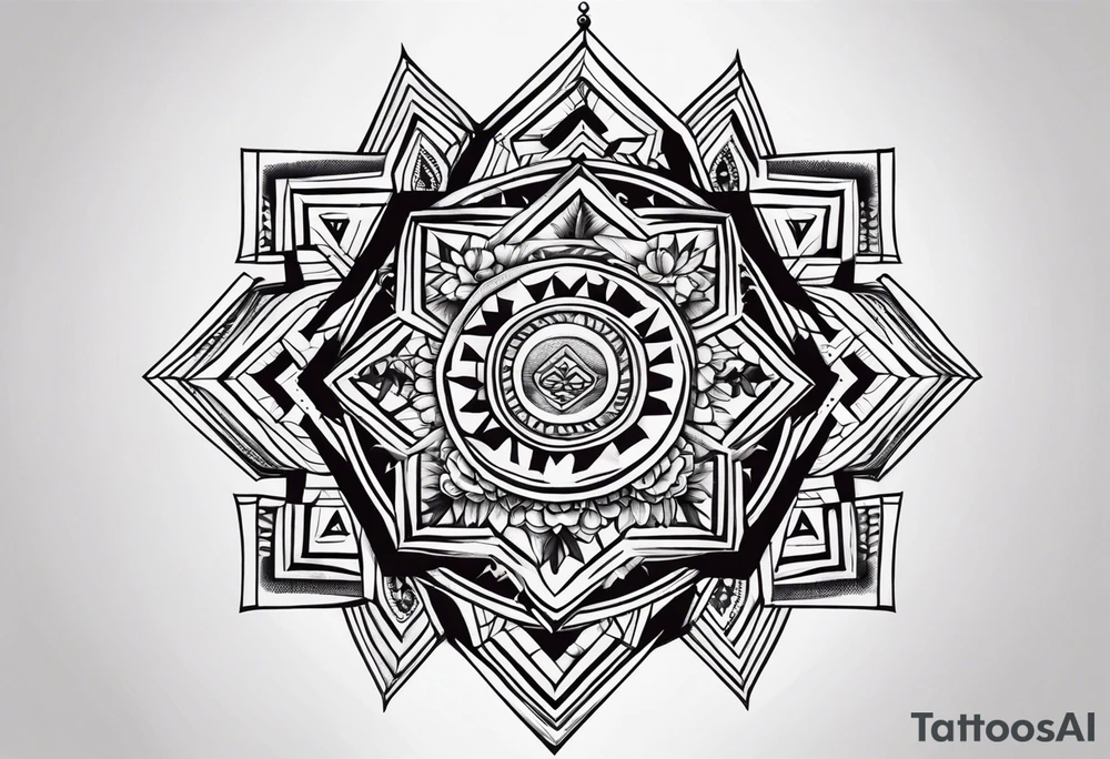 Columbia culture tattoo idea on leg/patchwork tattoo idea Columbia culture tattoo idea on leg/patchwork tattoo idea