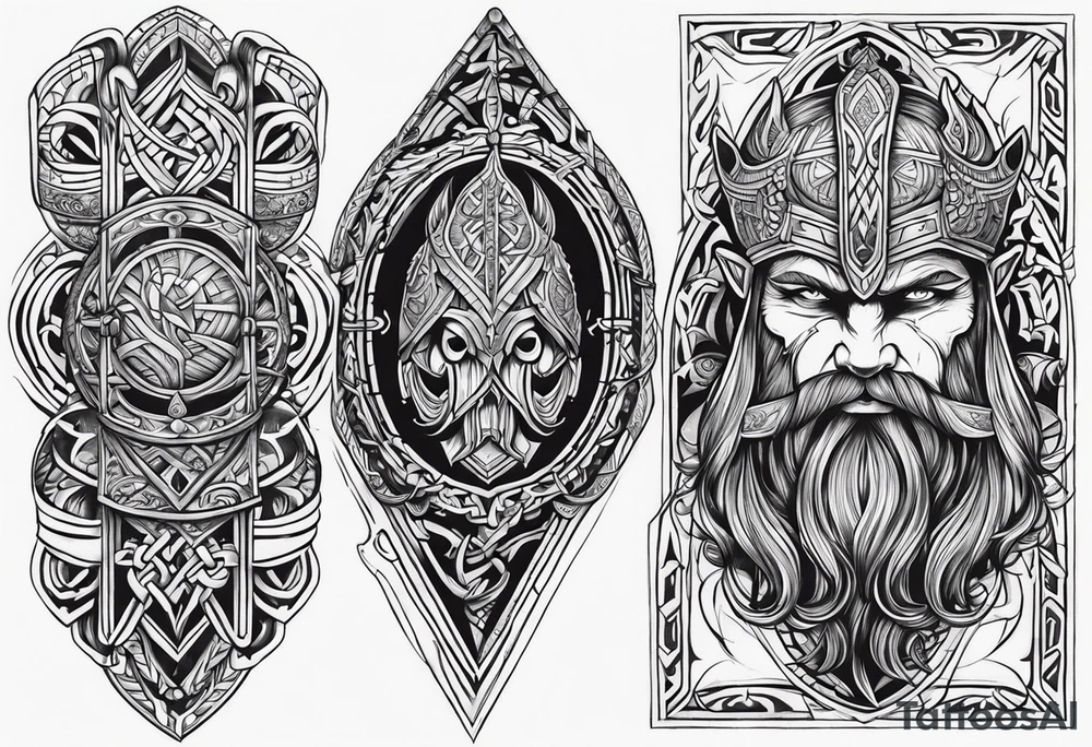 Viking full sleeve tattoo tattoo idea
