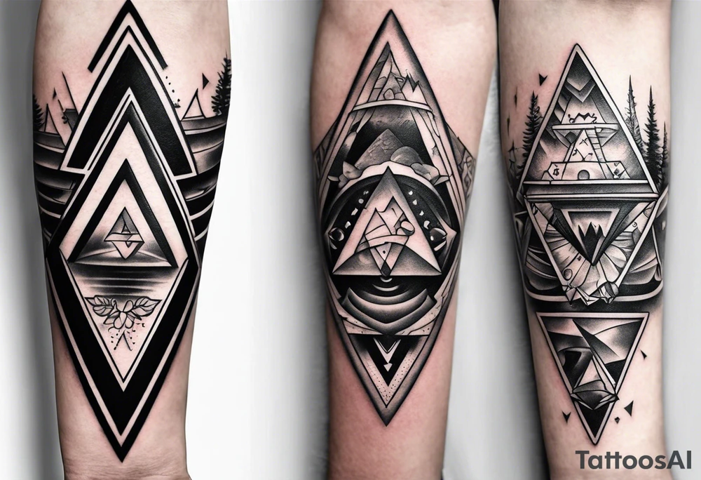 gambling themed triangle forearm tattoo tattoo idea