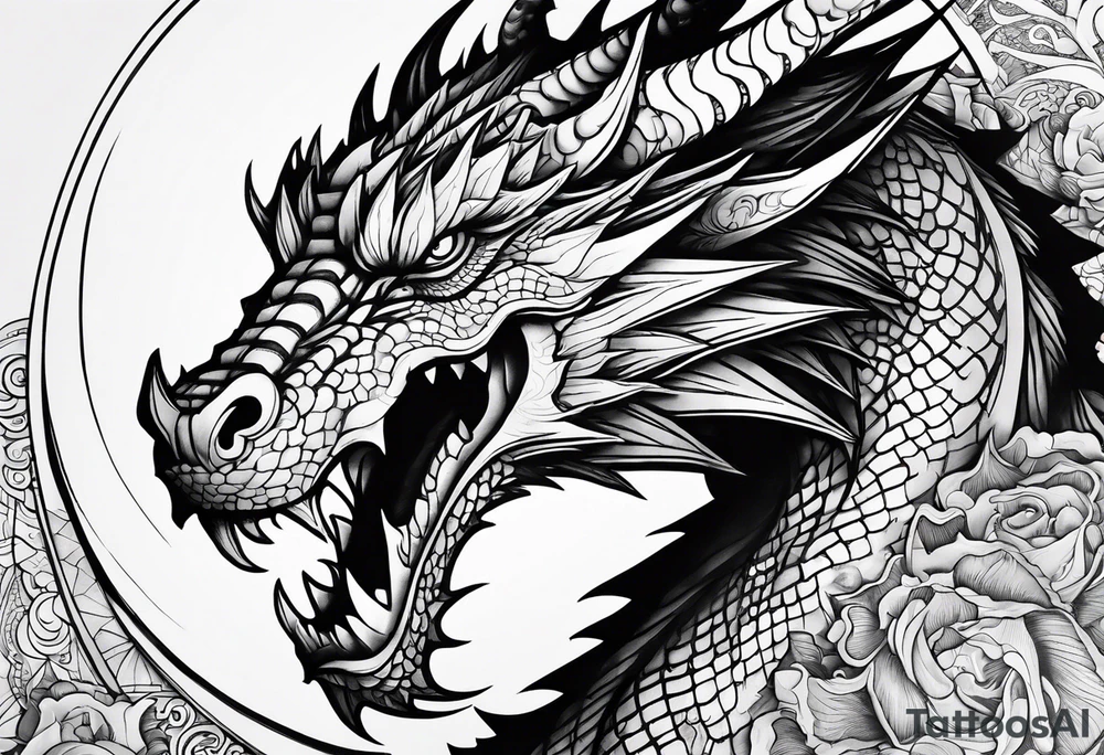 Dragon in lumbals man tattoo idea