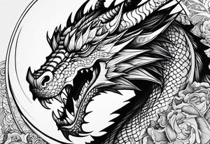 Dragon in lumbals man tattoo idea