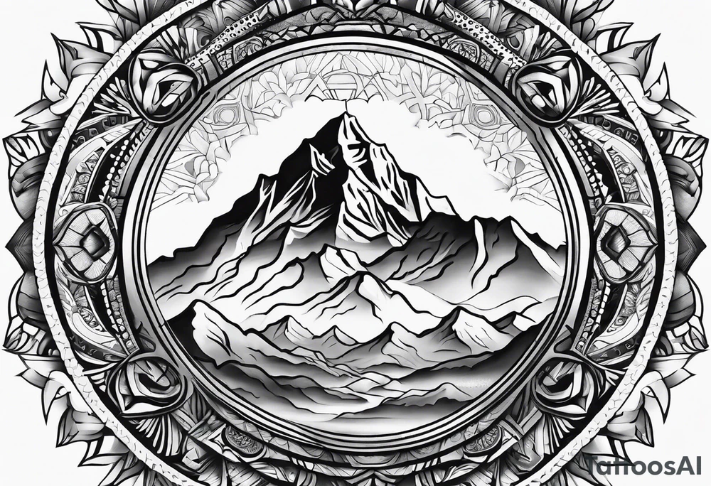 Mount Everest mandala tattoo idea