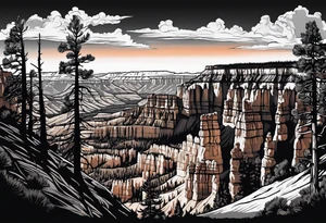 Forearm, bryce canyon national park, sunset tattoo idea