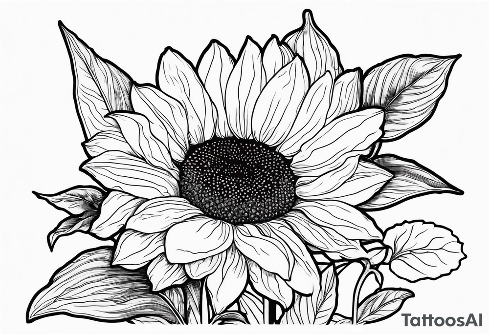 Sunflower, strawberry wine, delicate, wildflowers tattoo idea