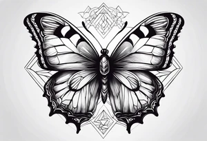 Borboleta com um coração de chama tattoo idea
