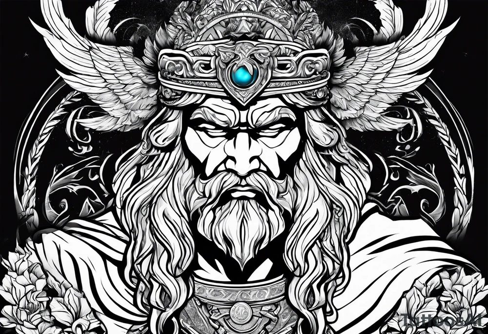 zeus with lightning tattoo idea