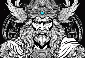 zeus with lightning tattoo idea