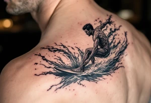 barefoot water skier, surrounded by fire and water tattoo idea