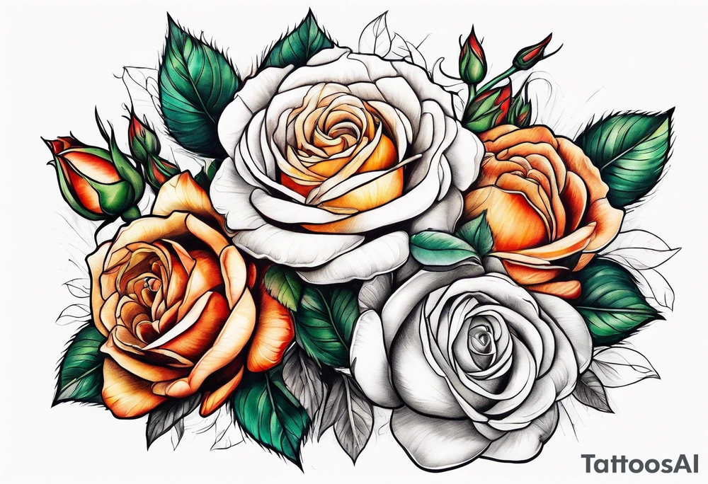 A bunch of roses tattoo idea