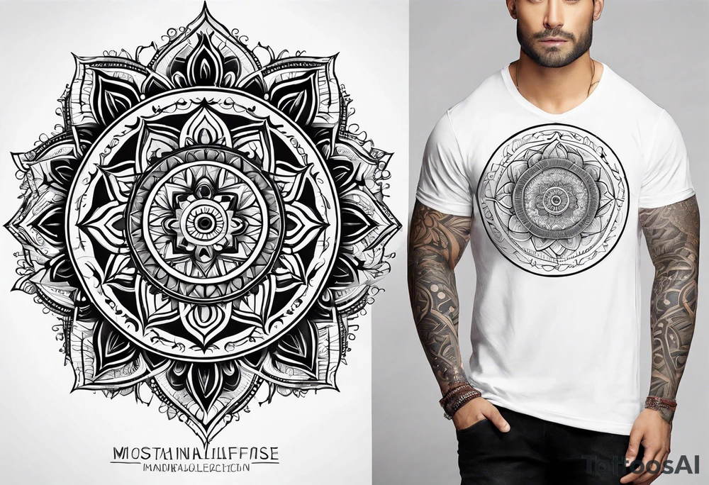 masculine mandala round tattoo idea