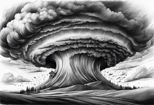 Clouds darkness hard core tornado downpour tattoo idea